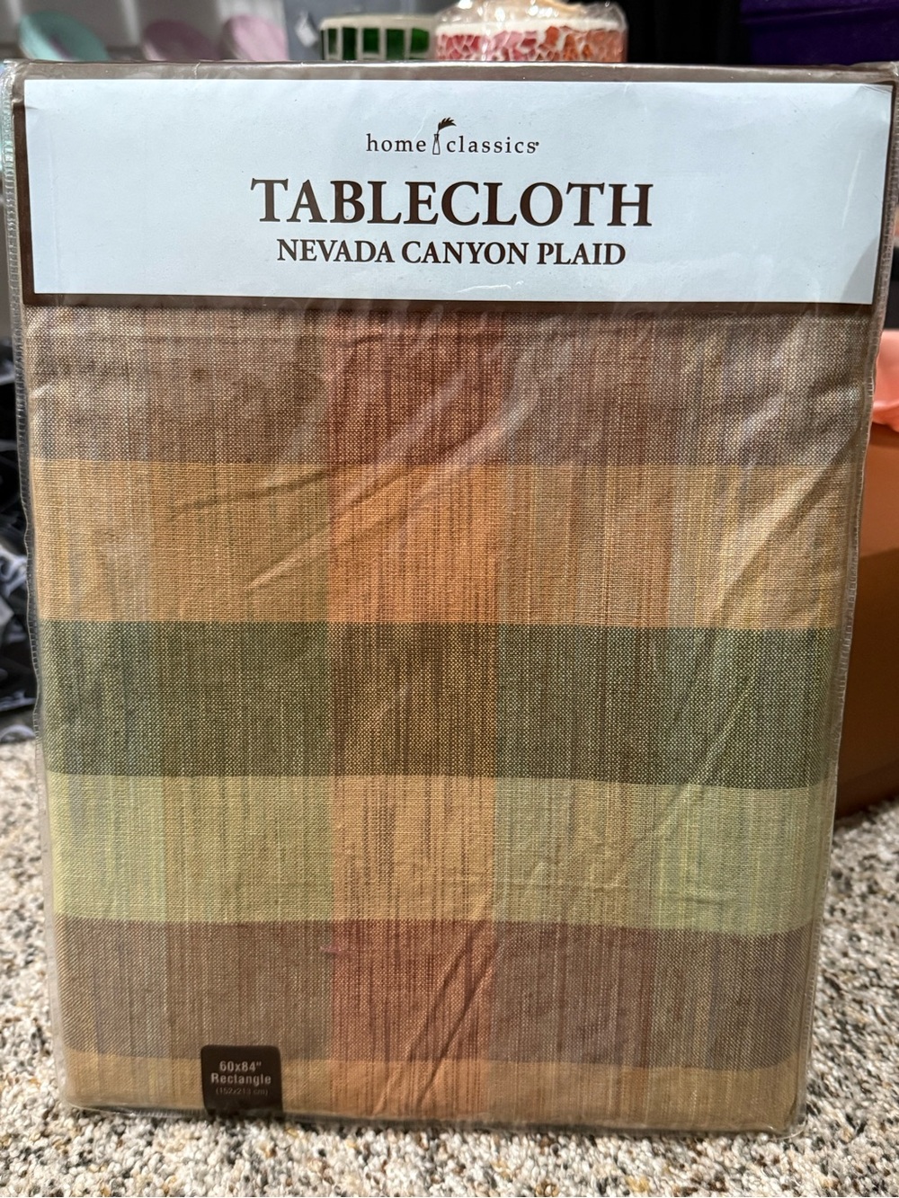 Kohl’s Nevada Canyon Plaid Tablecloth - Rustic Multi-Color Beautiful Fall Colors